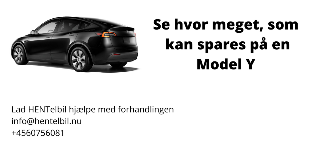 Pris på hjemtagelse af Tesla Model Y